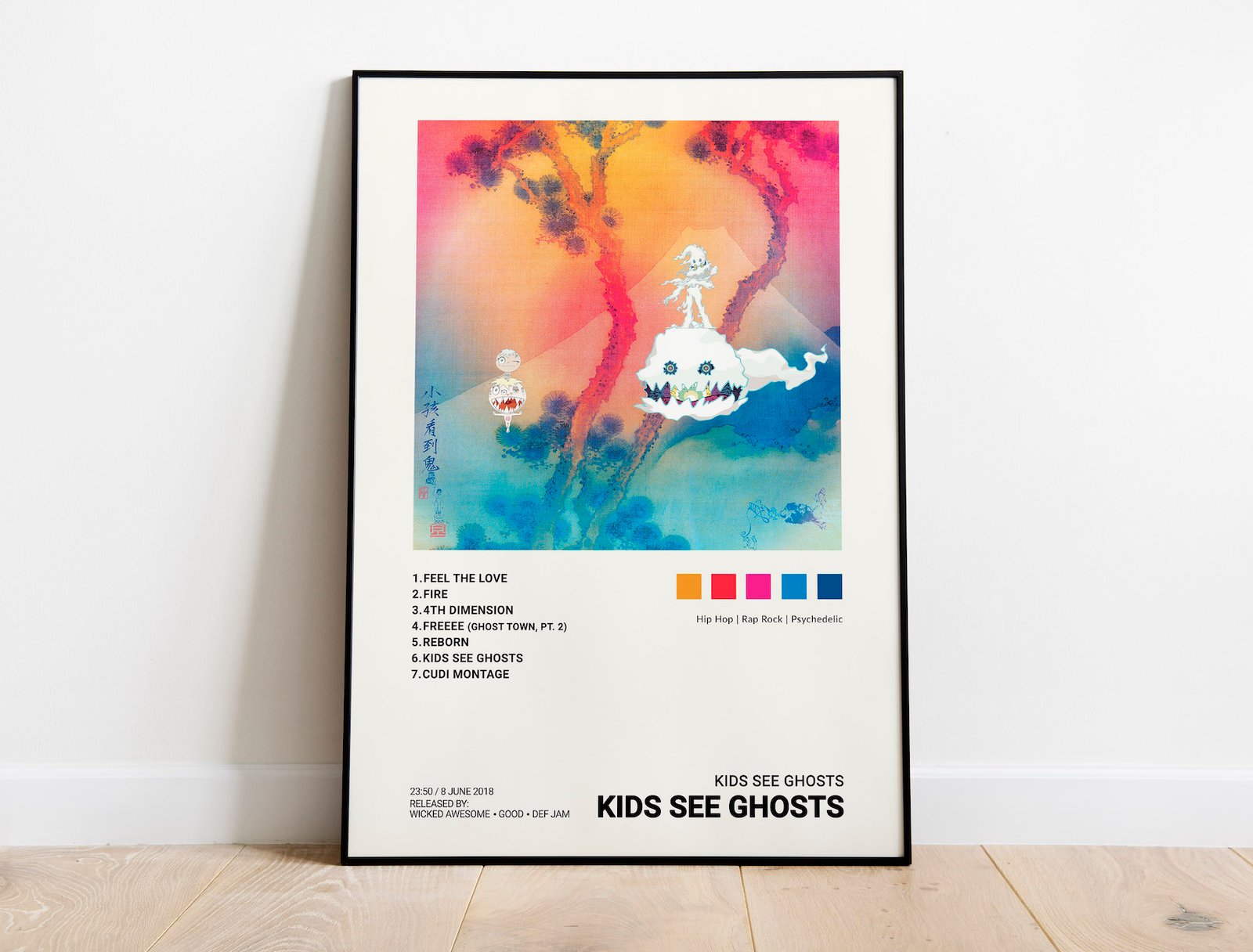 Details about   T-56 Kids See Ghosts Kanye West & Kid Cudi Album Poster Cover Wall Decor